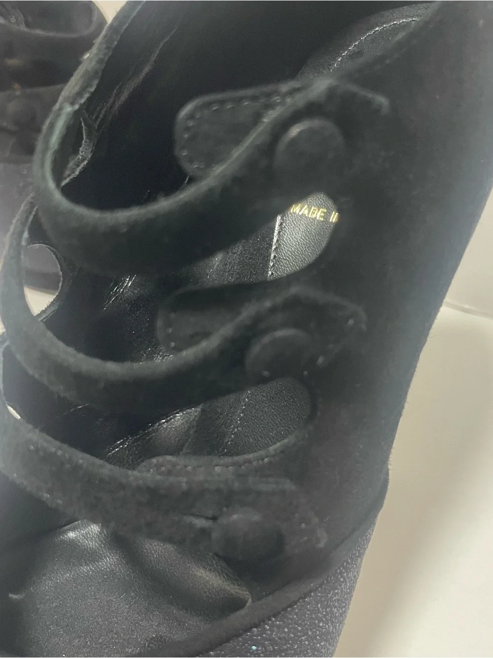 Fendi Black Suede Glitter Peep Toe Platform Booties EU 38.5